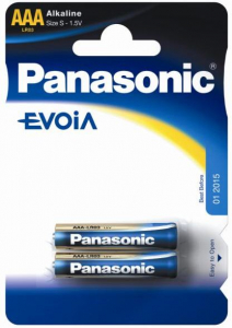 Panasonic 1.5V Alk&aacute;li AAA ceruza elem EVOiA (2db / csomag)  (LR03EGE/2BP)