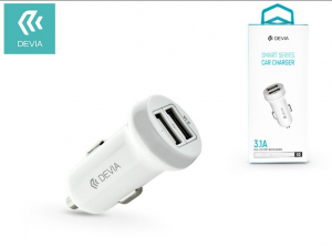 Devia Dual USB szivargy&uacute;jt&oacute;s t&ouml;ltő adapter 5V/3,1A feh&eacute;r (ST330810)