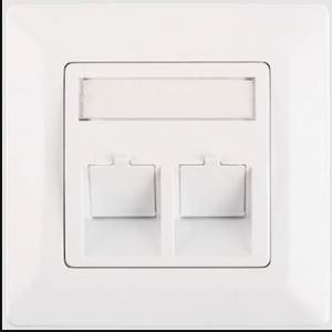 Nikomax Fali aljzat kerettel, 80x80mm, 2 portos, feh&eacute;r