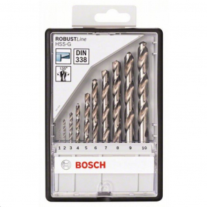 Bosch 2607010535 10 részes Robust Line HSS-G fémfúró készlet