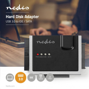 Nedis HDADIS100BK merevlemez-adapter USB 3.0 2,5 / 3,5" IDE / SATA