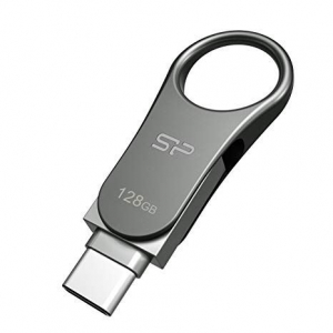 Pen Drive 128GB Silicon Power Mobile C80 USB-TypeC - USB 3.0 tit&aacute;n (SP128GBUC3C80V1S)