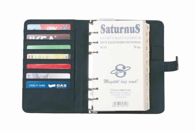 Saturnus gyűrűs kalendárium betétlapokkal L-es műbőr barna  (19SL437-001 / NKL437B)