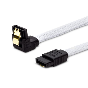 Savio GAK-07 SATA III kábel 50cm fehér, derékszögű