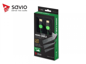 Savio GCL-06 HDMI k&aacute;bel 3m, z&ouml;ld, XBOX