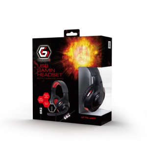 Gembird GHS-U-5.1-01 Gaming mikrofonos fejhallgató fekete-piros