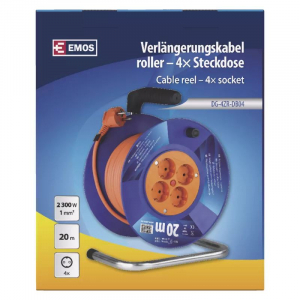 EMOS P09220 eloszt&oacute; 4 aljzat 20m k&eacute;k