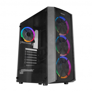 Everest FLAT MESH táp nélküli ablakos ház fekete (34762)