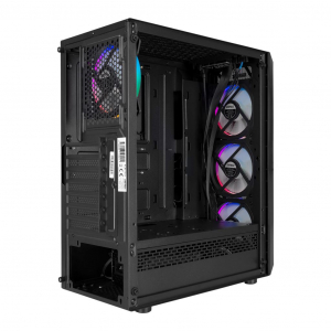 Everest FLAT MESH táp nélküli ablakos ház fekete (34762)