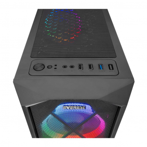 Everest FLAT MESH táp nélküli ablakos ház fekete (34762)