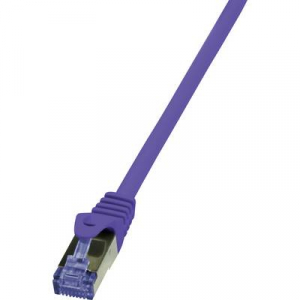 RJ45 Hálózat Csatlakozókábel CAT 6A S/FTP 1.00 m Viola Lángálló, Halogénmentes, Védővel LogiLink