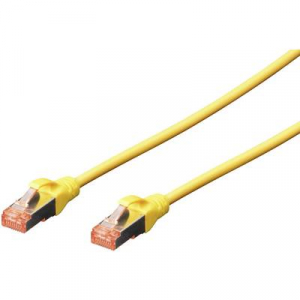 RJ45 Hálózat Csatlakozókábel CAT 6 S/FTP 10.00 m Sárga Halogénmentes, sodort érpár, Védővel, Lángálló Digitus