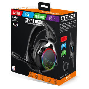 Spirit of Gamer XPERT-H100 7.1 USB Mikrofonos fejhallgat&oacute; fekete-piros (MIC-XH600)