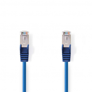 Nedis, Cat 5e kábel, SF/UTP, RJ45 (8P8C) dugasz-RJ45 (8P8C) dugasz, 1.5 m, kék