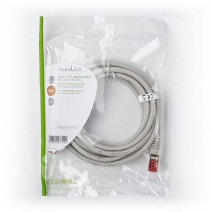Nedis Cat 6 kábel, RJ45 (8P8C) dugasz-RJ45 (8P8C) dugasz, S/FTP, 3.00 m, szürke