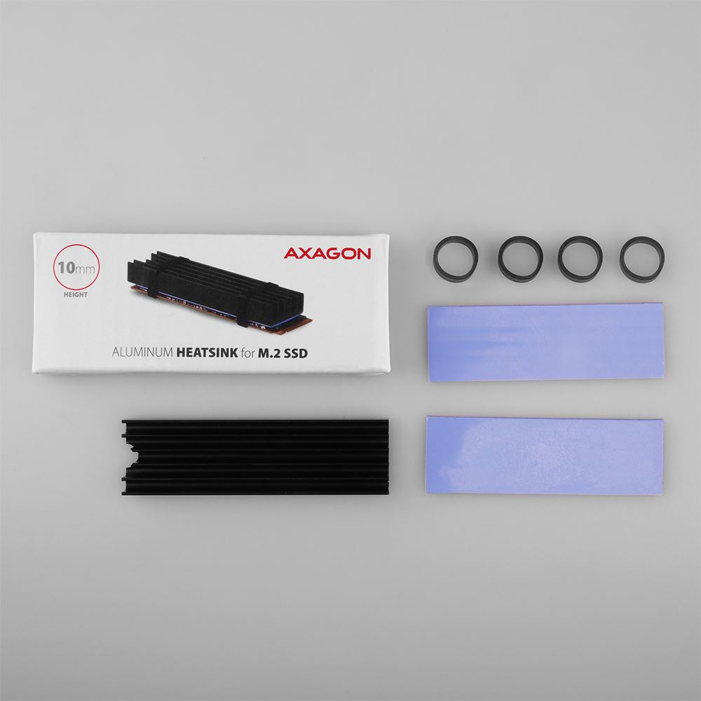 Axagon CLR-M2L10 passzív M.2 SSD hűtőborda fekete