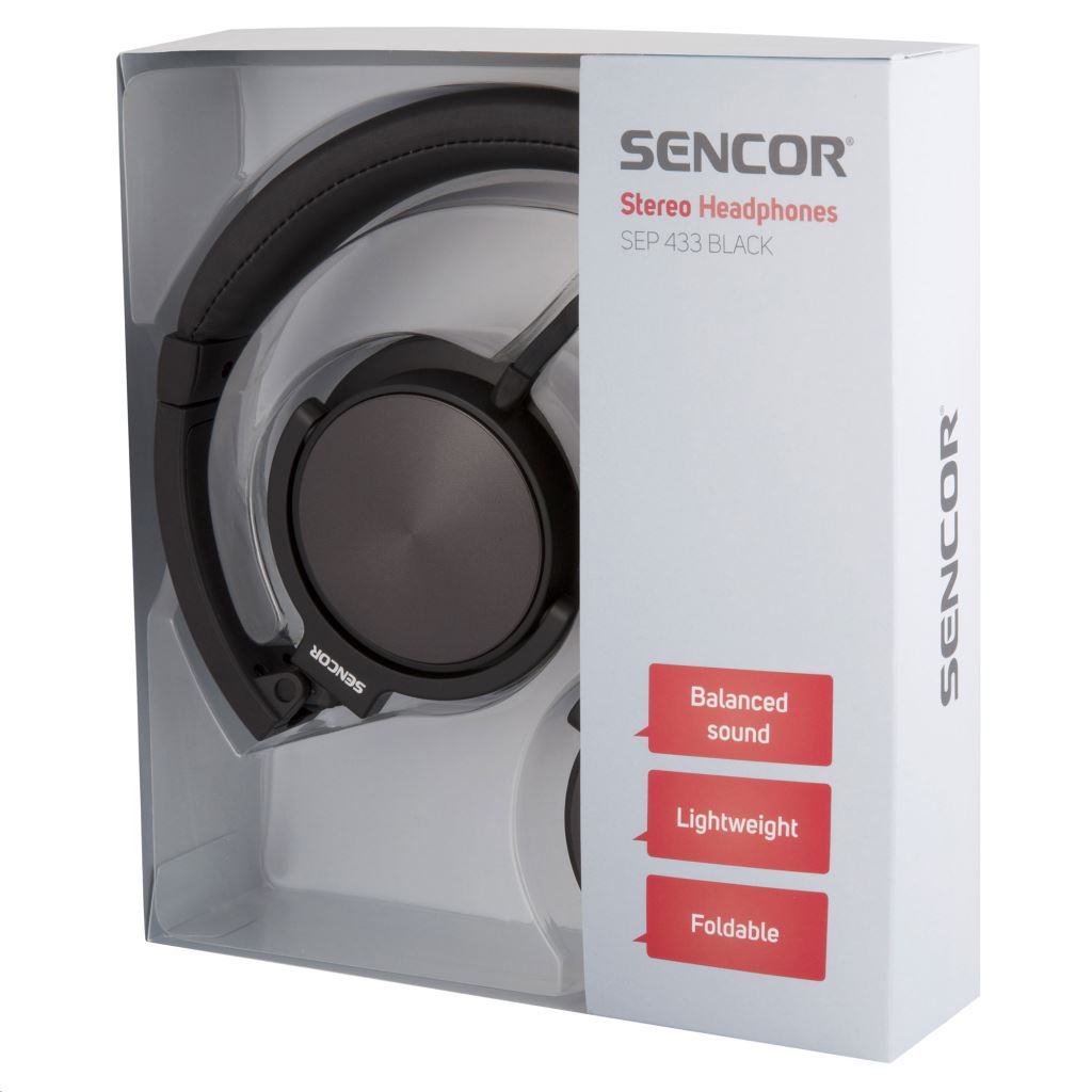 Sencor SEP 433 BLACK mikrofonos fejhallgató fekete