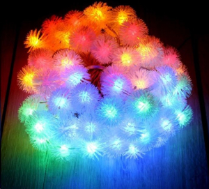 IRIS Zúzmara alakú 3cm/5m/több színű/50db LED-es/3xAA elemes fénydekoráció  (314-09)