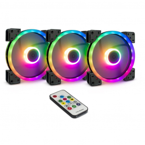 Inter-Tech Argus RGB RS-14 ház hűtő ventilátor szett 14cm (88885536)