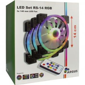 Inter-Tech Argus RGB RS-14 ház hűtő ventilátor szett 14cm (88885536)