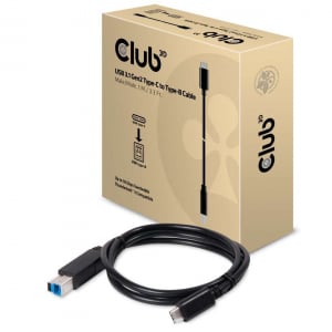 CLUB3D USB 3.1 Gen2 Type C -> USB Type B kábel 1m fekete (CAC-1524)