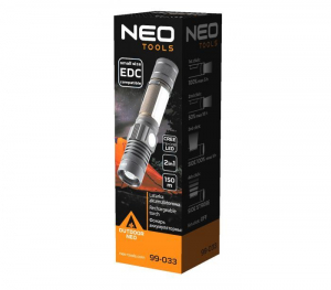 Neo Tools 99-033 Zseblámpa tölthető 2 funkciós USB 800lm CREE T6 LED 10W