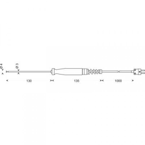 Greisinger GOF 130 CU Typ K felületi hőmérséklet érzékelő mini hőelem csatlakozóval, -65 - +500 °C