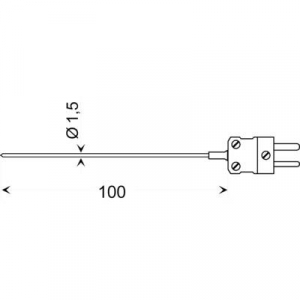 Greisinger GTE 130 OK Typ K beszúró hőmérséklet érzékelő mini hőelem csatlakozóval, -65 - +400 °C