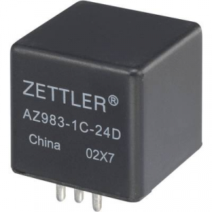 Autós relé, 12 VDC, 80 A/75 VDC, 1120 W, MINI ISO, Zettler Electronics AZ983-1A-12D