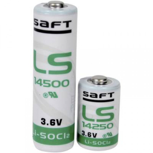 1/2 AA lítium elem, forrasztható, 3,6V 1200 mAh, forrfüles, 15 x 25 mm, Saft LS14250CNA