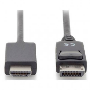 Digitus Kijelző csatlakozó / HDMI Átalakító kábel [1x DisplayPort dugó - 1x HDMI dugó] 1.00 m Fekete