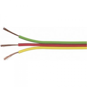 Lapos vezeték, 3 x 0,14 mm, sárga/piros/zöld 25 m, Tru Components