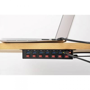 USB 3.0 HUB, fém, kapcsolható, 7 portos, Renkforce