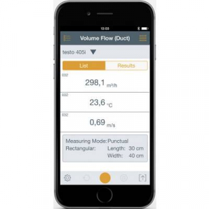 Légáramlásmérő anemométer, bluetooth funkcióval Smart készülékekhez Testo 405i Smart Probes 0560 1405