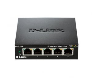 D-LINK Switch 5x1000Mbps Fémházas Asztali (DGS-105GL/E)