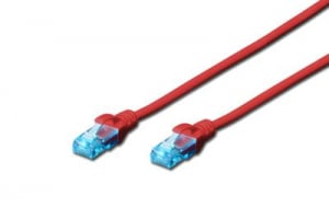 Digitus DK-1511-050/R CAT5e U/UTP PVC 5m patch kábel piros