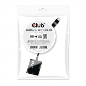 CLUB3D USB 3.1 Type C -> HDMI 2.0 adapter fekete (CAC-2504)