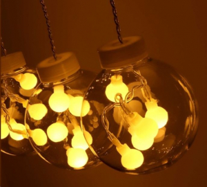 IRIS Gömb alakú 8 programos/2,5m/távirányítós/meleg fehér/12db LED-es USB-s fénydekoráció  (312-03)