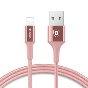 Baseus Mirror Metal Design Lightning–USB kábel indikátor fénnyel 1m Rose Gold (CALSY-0R)