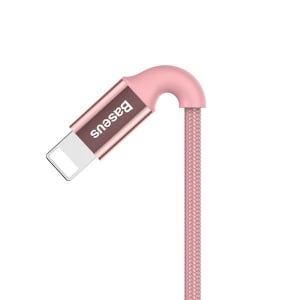 Baseus Mirror Metal Design Lightning–USB kábel indikátor fénnyel 1m Rose Gold (CALSY-0R)