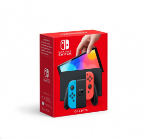 Nintendo Switch (OLED modell) Neon K&eacute;k &eacute;s Neon Piros Joy-Con kontrollerrel (NSH007)