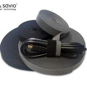 Savio OC-01/B tépőzáras kábelrendező szalag 10m fekete