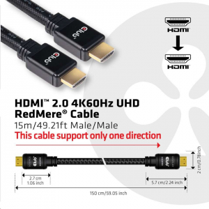 CLUB3D HDMI 2.0 - HDMI 2.0 UHD RedMere 15m kábel (CAC-2314)