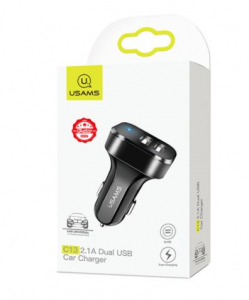 Usams CC87TC01 dupla USB portos szivargyújtó töltő 2,1A (1349802)
