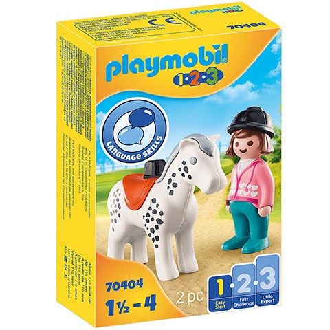 Playmobil 1-2-3 - Lovasnő lóval (70404P)