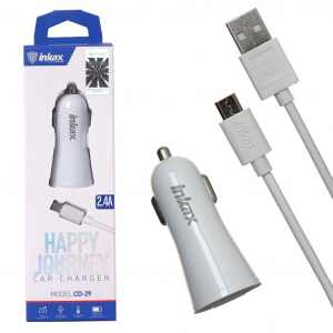 Inkax CD-29-MICRO 2.4A dupla USB-s autós töltő 1 méteres microUSB kábellel (1271631)