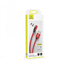 Usams SJ444USB02 jobb oldalas mágneses Lightning töltőkábel 100cm piros (1337685)