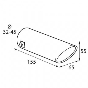 Lampa kipufogóvég 155x65mm (O 32-45mm) T-3 (0160052)