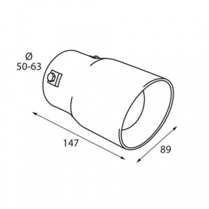 Lampa kipufogóvég 147x89mm (O 50-63 mm) TS-50 (0160102)