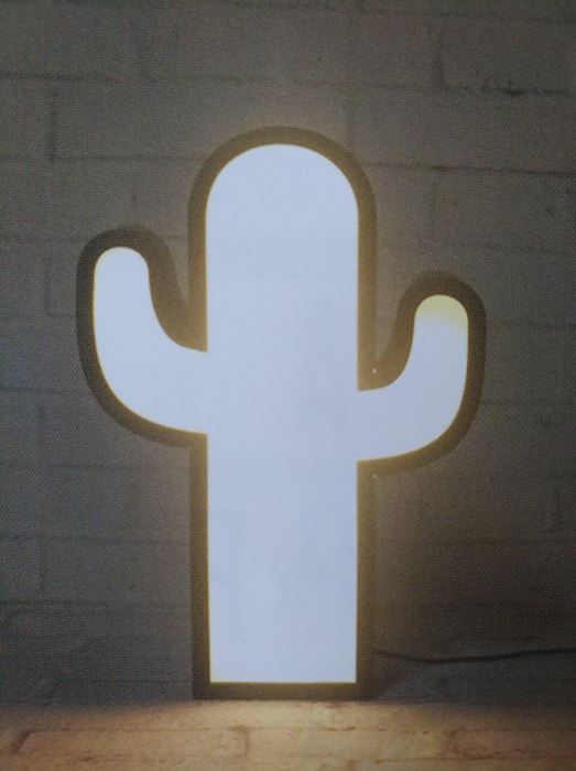 TotalGift XL0733 kaktusz alakú lámpa és tábla